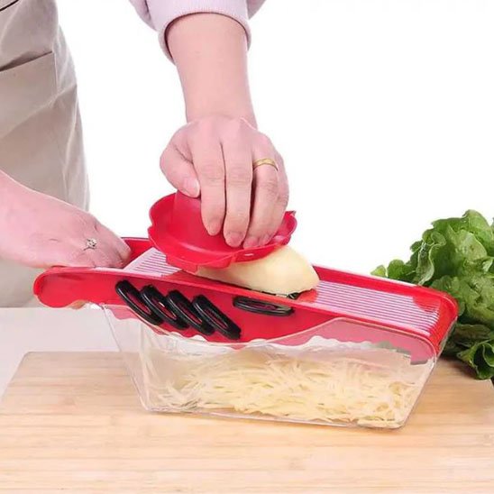 mandoline cuisine professionnelle rouge resistante